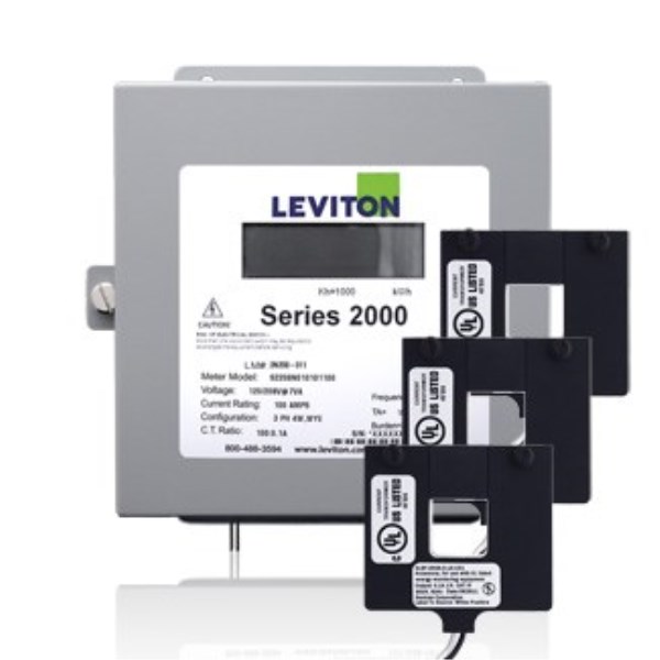 Leviton,Medidor de Energia 3F - 4H 208-120V 200A TC incluidos Serie 2000, 2K208-2W, LEV2K208-02W
