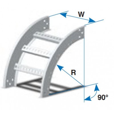 Curva Vertical Exterior 90 Grados Charola 12"