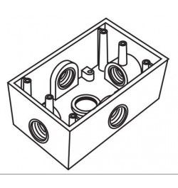 Rawelt,Caja Exterior 2X4 Ko 1/2" 5 Salidas, Tipo X,, 01.01.0285, REVRR0285
