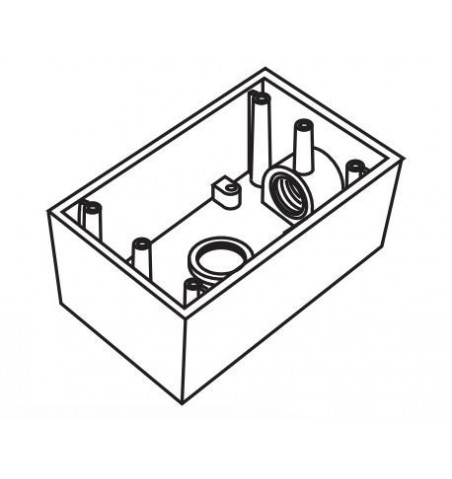 Caja Exterior 2X4 Ko 3-4" 2 Salidas, 1 Abajo, 1 Atras