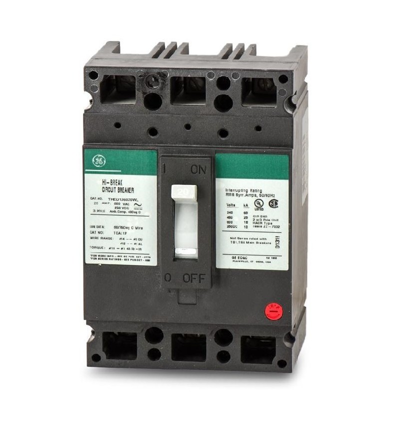 General Electric,Interruptor Termomagnetico THED 3P 15A 480Vac  25 Kaic, THED136015WL, GECTHED136015