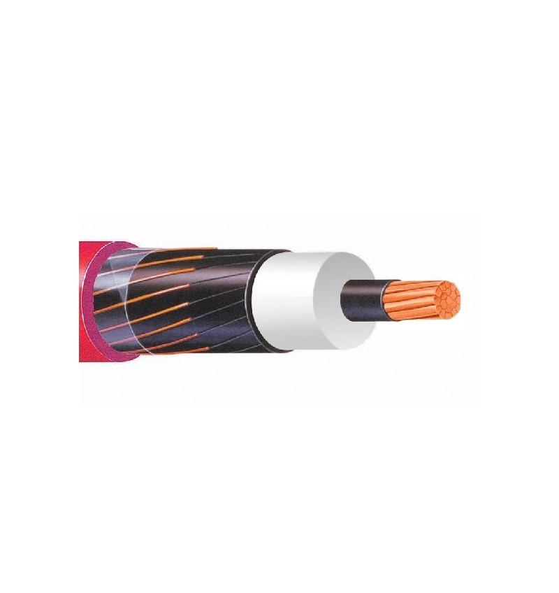 Viakon,Cable Xlp 1-0 Awg Rojo Carrete 100% Aluminio 15Kv, J117, CMY1/0XLPAL