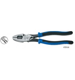 Klein Tools,Pinza de electricista de alta palanca de 9" con jalaguia y ponchadora, , KLEKT2159