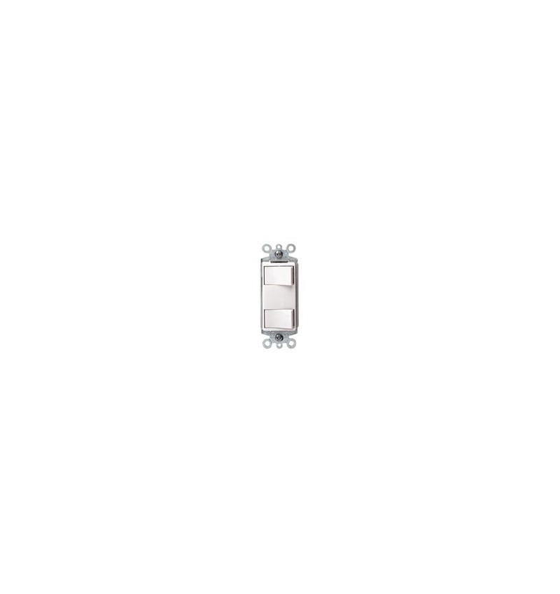 Leviton,Apagador Decora Doble 15 A 125 V Blanco Uso Comercial, , LEV1754W