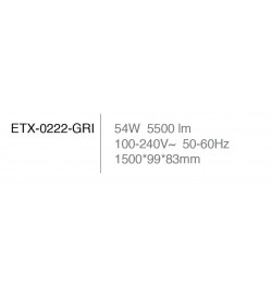 Estevez,Luminaria a prueba de vapor 54W 120V 4000k Propper                                                                              , ETX-0222-GRI, ESTETX-0222-GRI