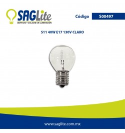 Saglite,Foco Incandescente S11 40 W 120 V E17, S00497, SAGS00497