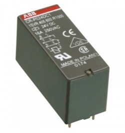 ABB,Relevador miniatura PCB CR-P024DC2 08A 2 c/o Bobina 24 VCD, 1SVR405601R1000, ABB1SVR405601R1000