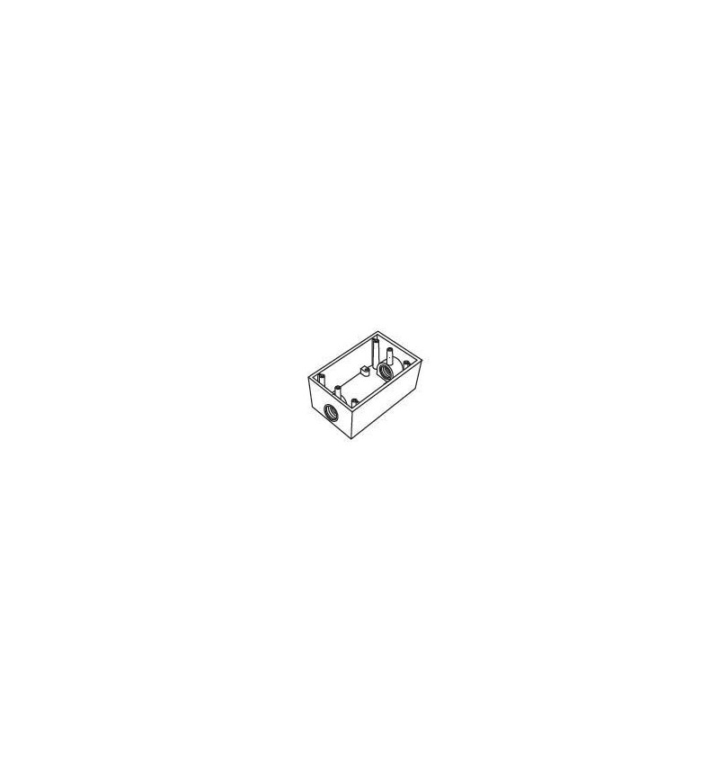 Rawelt,Caja Exterior 2X4 Ko 1" 2 Salidas, 1 Abajo, 1 Arriba,, 01.01.2742, REVRR2742
