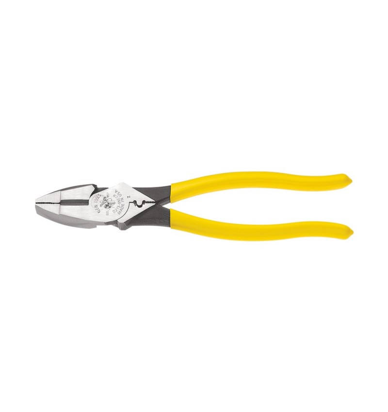 Klein Tools,Pinzas de corte lateral y alta palanca de 9'' (229 mm) - Con poncha conectores, D213-9NE-CR, KLED2139NECR